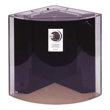 Clear For Life UniQuarium Quadra 3-in-1 Fresh or Saltwater Corner Acrylic Aquarium 50 Gallons - 24"L x 24"W x 24"H / Black